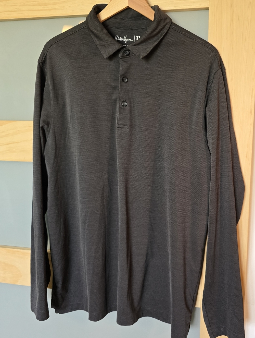 Walter Hagen Black Long-Sleeve Polo